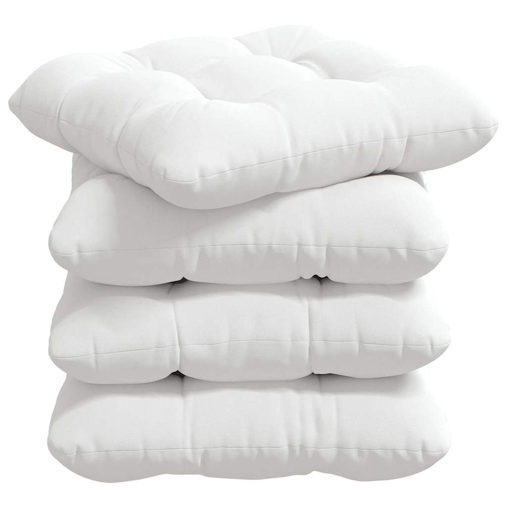 Vidaxx coussins de siège 4 pcs blanc 45 x 45 x 12 cm tissu