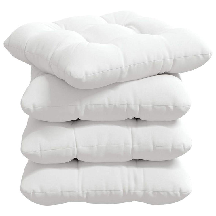 Vidaxx coussins de siège 4 pcs blanc 45 x 45 x 12 cm tissu