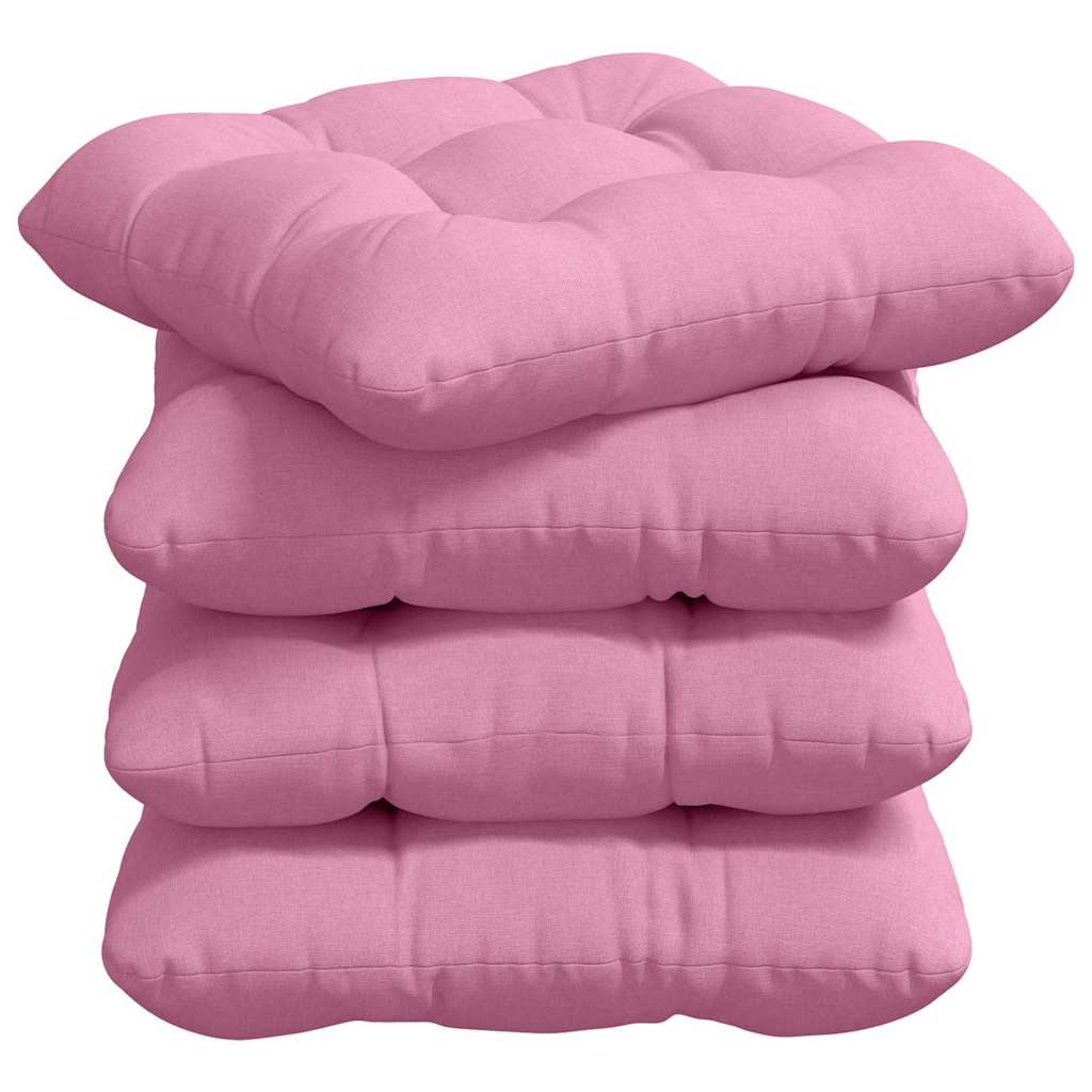 VidaXL coussins de siège 4 pcs rose 45 x 45 x 12 cm tissu