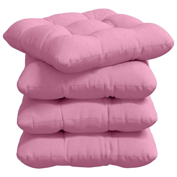 VidaXL coussins de siège 4 pcs rose 45 x 45 x 12 cm tissu