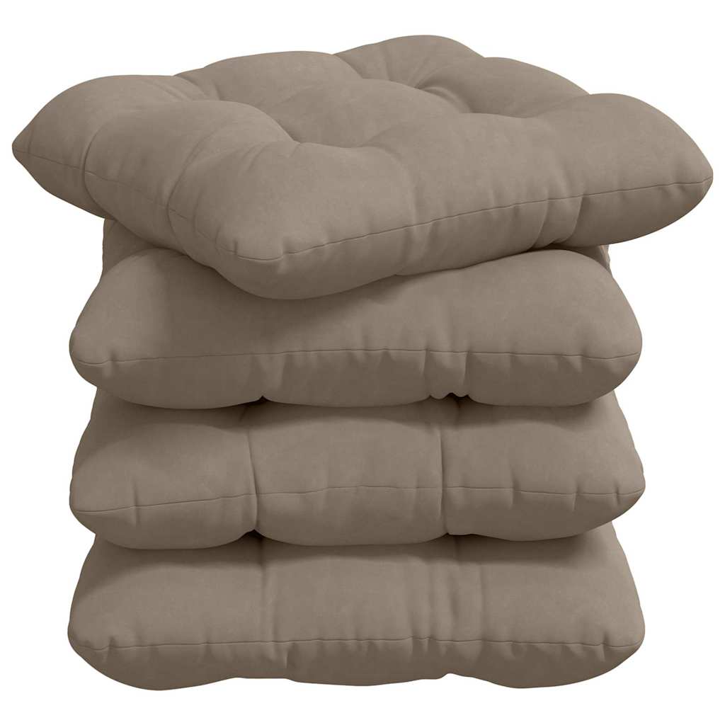 Vidaxx coussins d'assise 4 pcs taupe 45 x 45 cm tissu microfibre