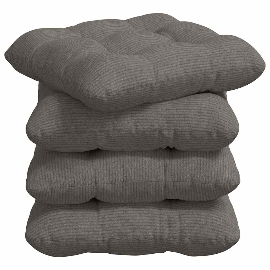 VidaXL coussins de siège 4 pcs gris clair 45 x 45 cm tissu coton