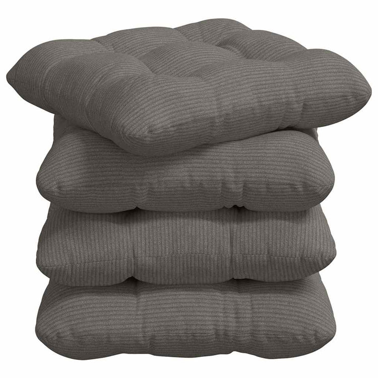 VidaXL coussins de siège 4 pcs gris clair 45 x 45 cm tissu coton