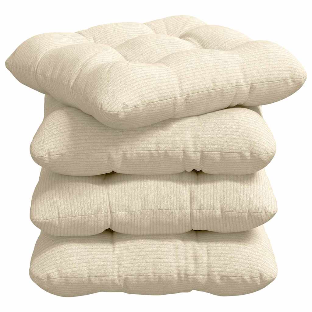 VidaXL coussins de siège 4 pcs crème 45 x 45 cm tissu en coton
