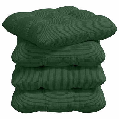 VidaXL coussins de siège 4 pcs vert foncé 45 x 45 cm tissu en coton