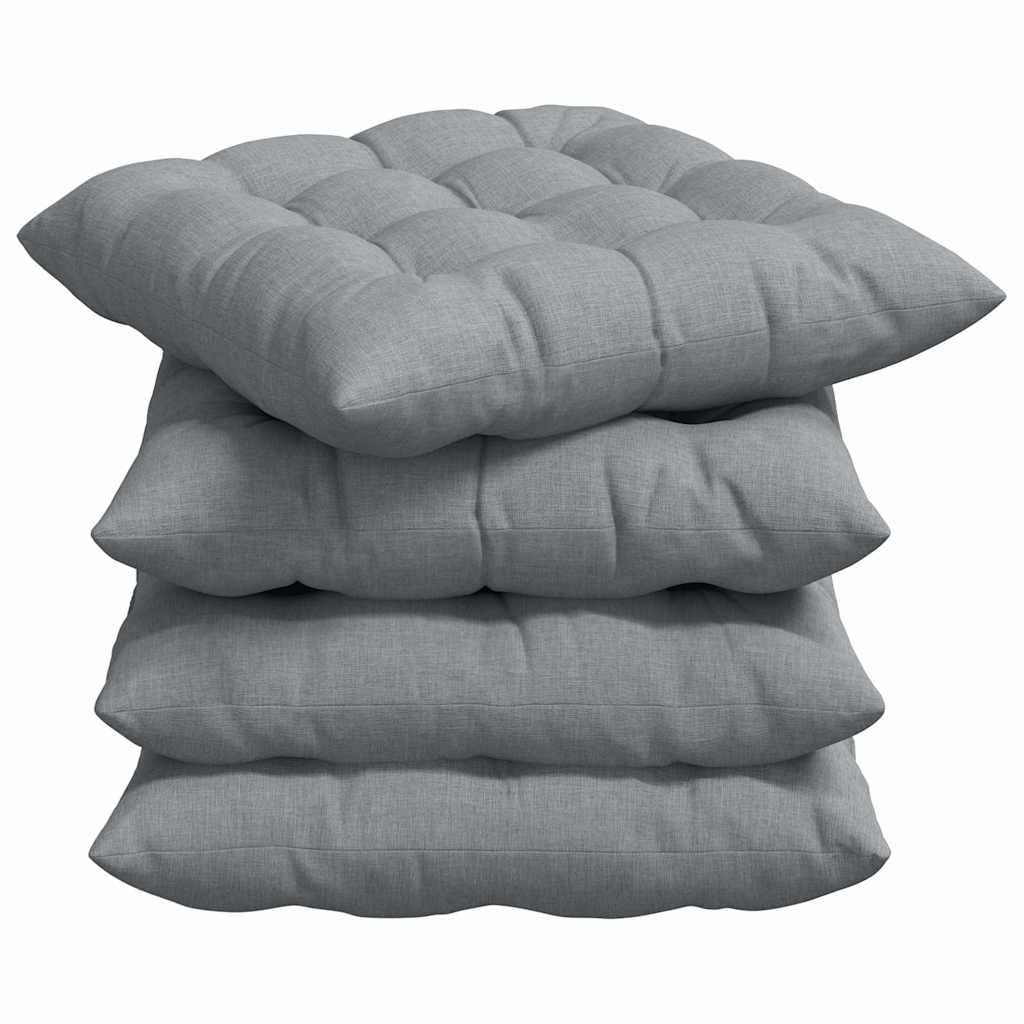 VidaXL coussins de siège 4 pcs gris clair 40 x 40 x 6 cm tissu