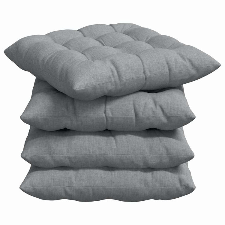 VidaXL coussins de siège 4 pcs gris clair 40 x 40 x 6 cm tissu