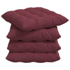 VidaXL coussins de siège 4 pcs vin rouge 40 x 40 x 6 cm tissu