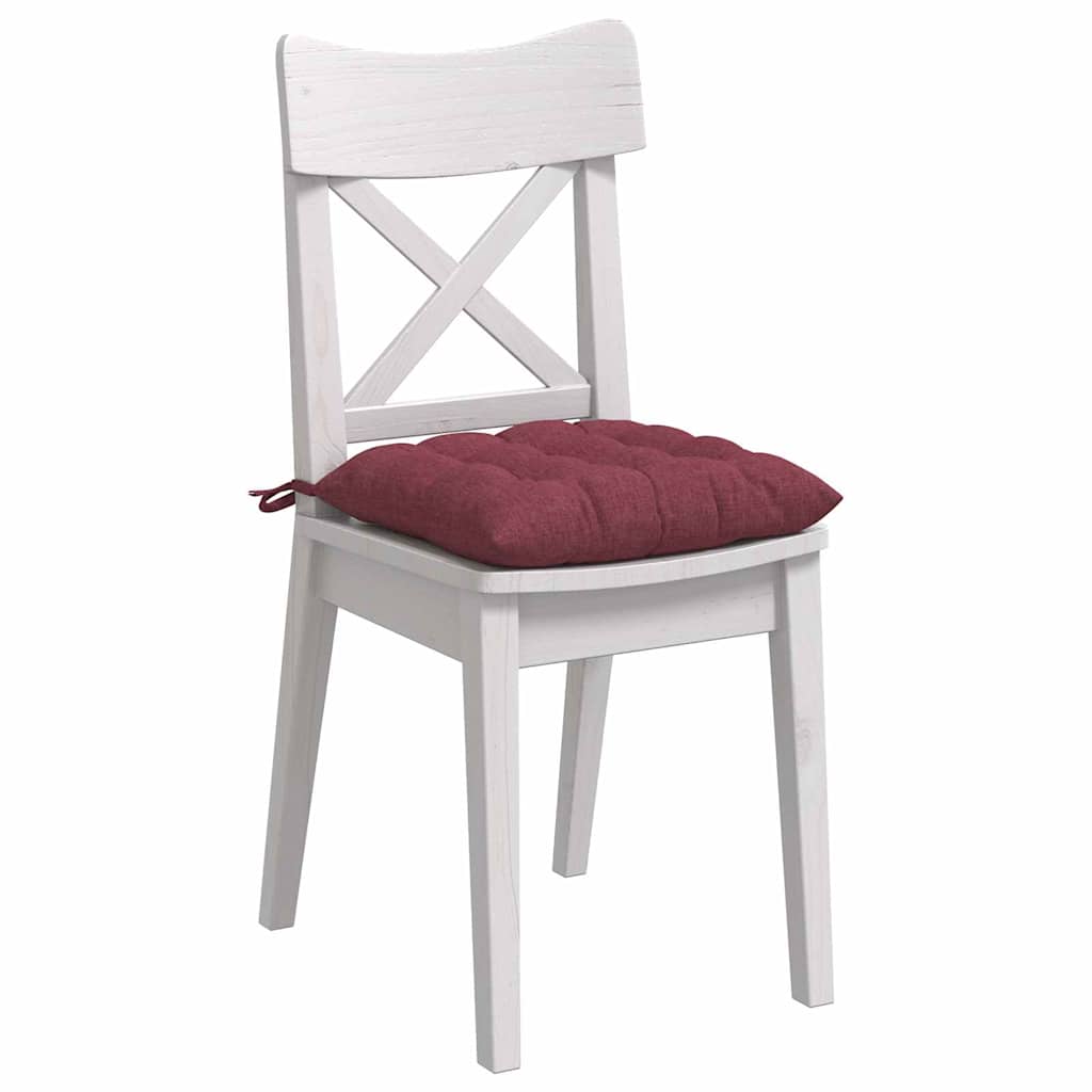 VidaXL coussins de siège 4 pcs vin rouge 40 x 40 x 6 cm tissu