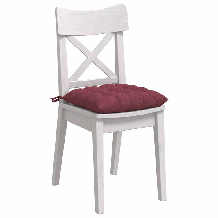 VidaXL coussins de siège 4 pcs vin rouge 40 x 40 x 6 cm tissu