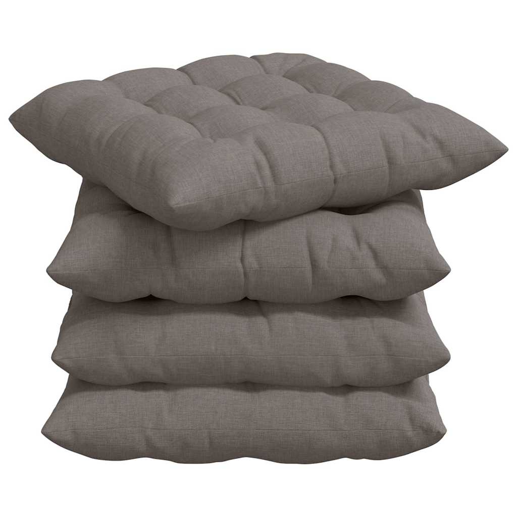 Vidaxx coussins d'assise 4 pcs taupe 40 x 40 x 6 cm tissu
