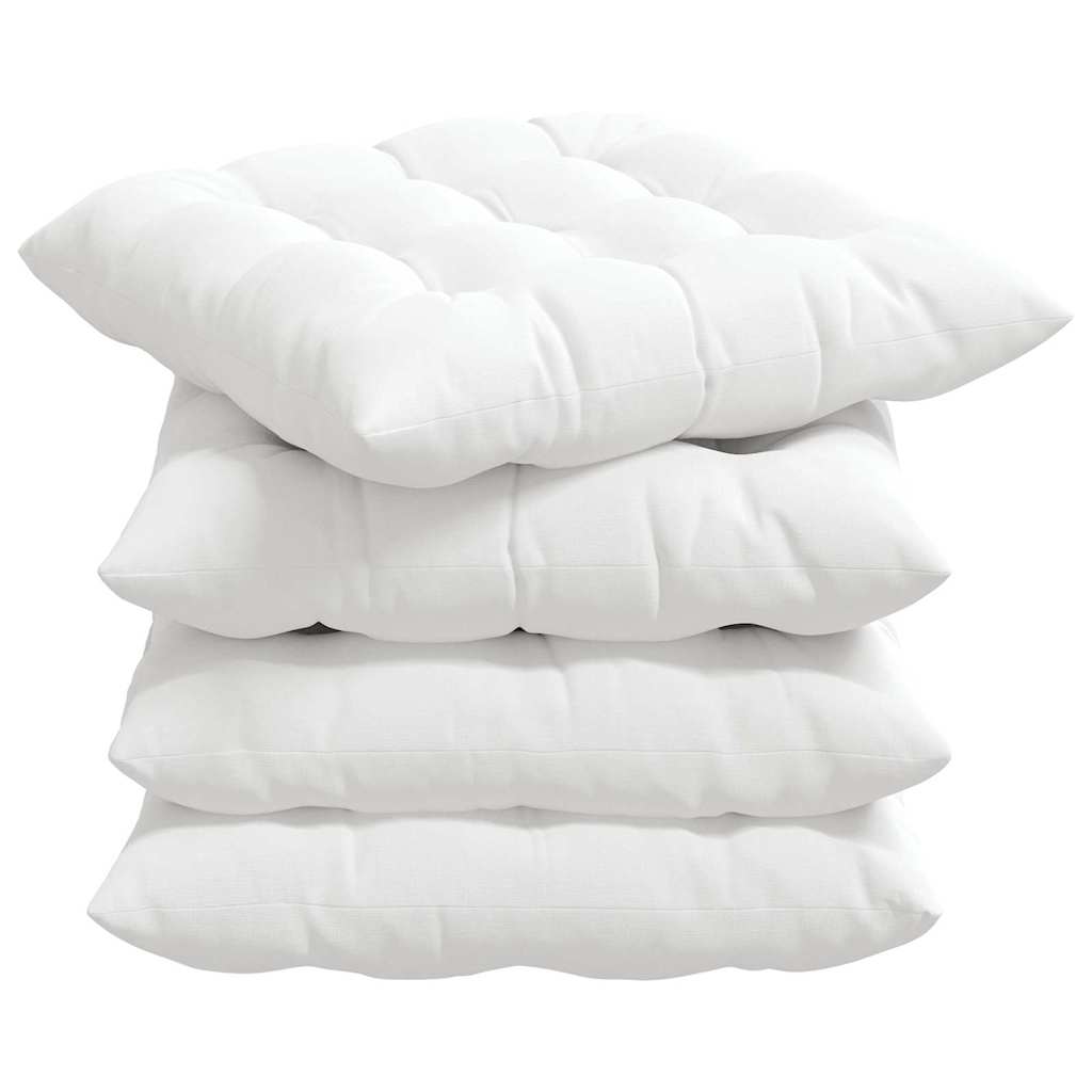 VidaXL coussins de siège 4 pcs blanc 40 x 40 x 6 cm tissu