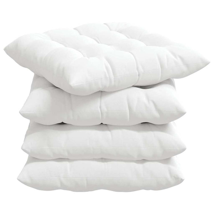 VidaXL coussins de siège 4 pcs blanc 40 x 40 x 6 cm tissu