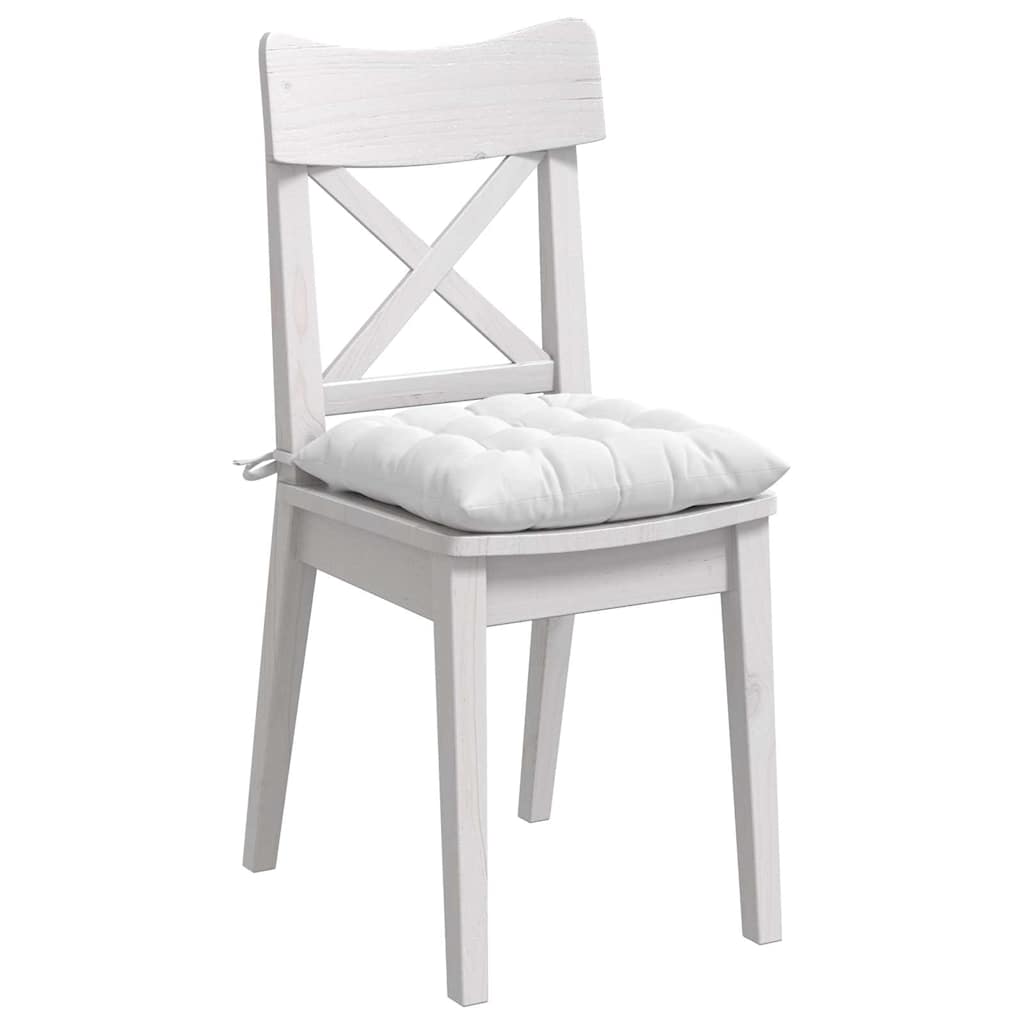 VidaXL coussins de siège 4 pcs blanc 40 x 40 x 6 cm tissu
