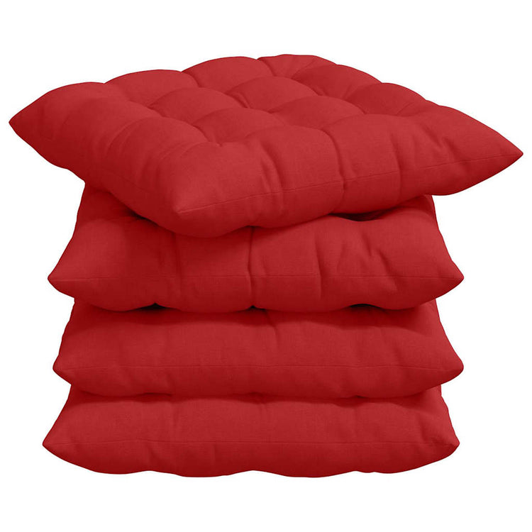 VidaXL coussins de siège 4 pcs rouge 40 x 40 x 6 cm tissu