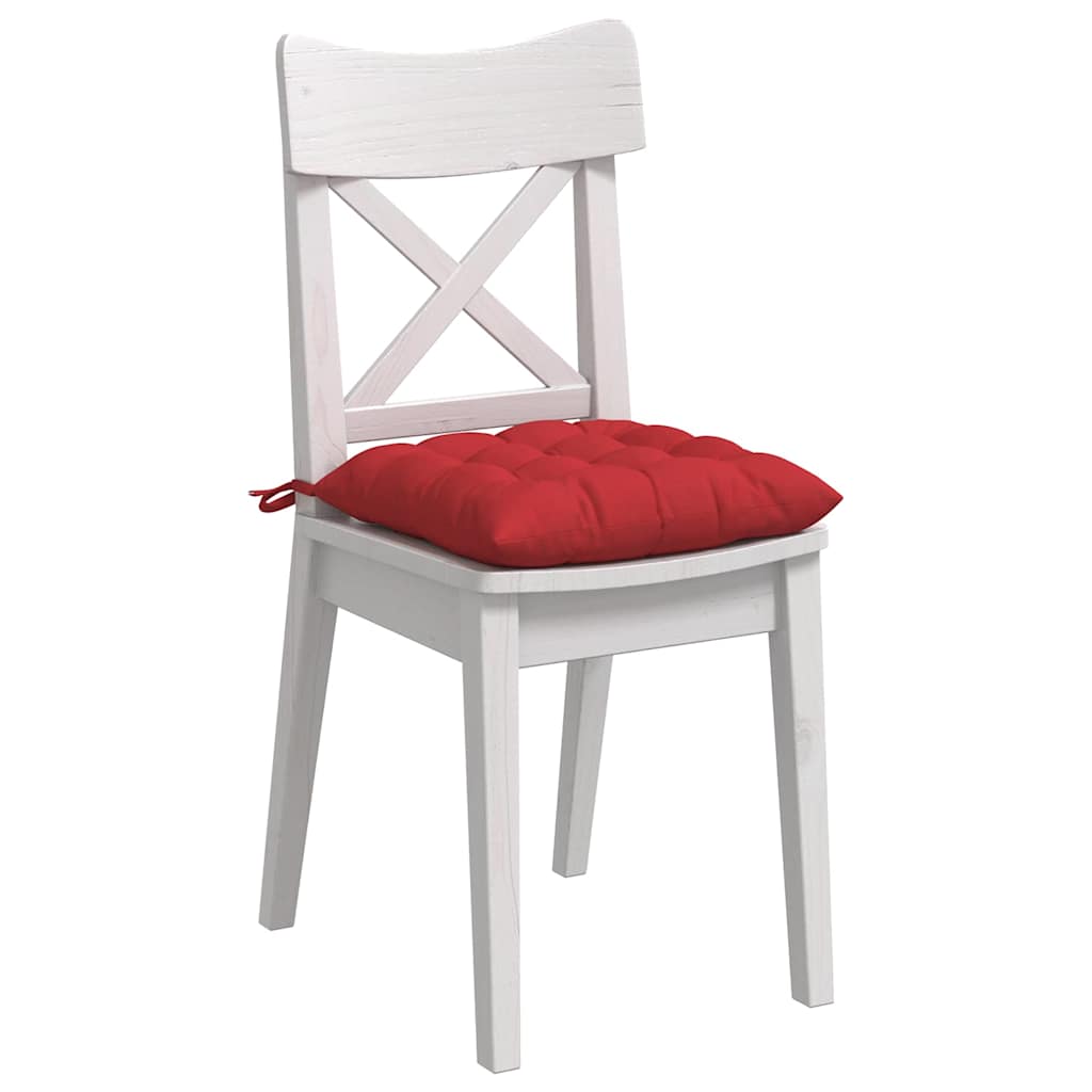 VidaXL coussins de siège 4 pcs rouge 40 x 40 x 6 cm tissu