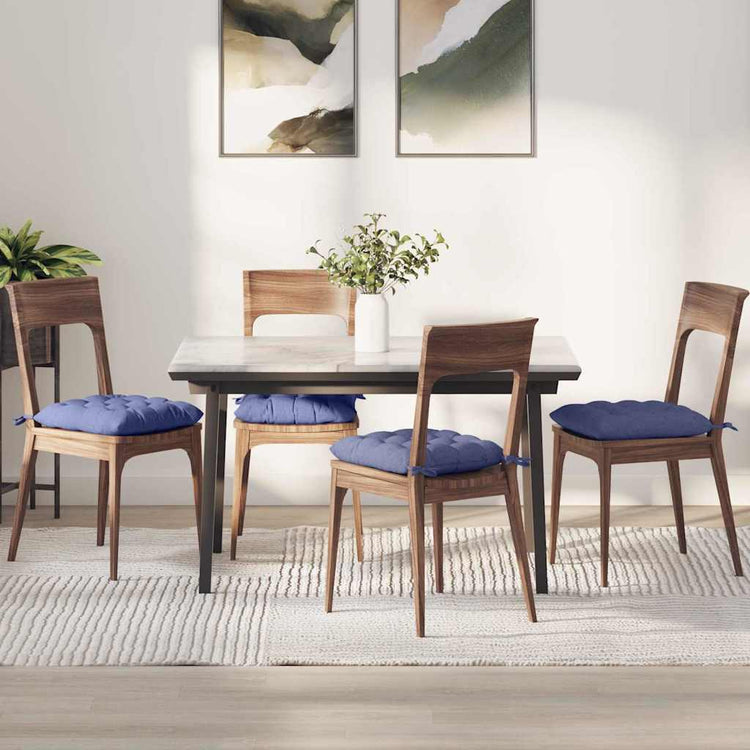 VidaXL coussins de siège 4 pcs jeans bleu 40 x 40 x 6 cm tissu
