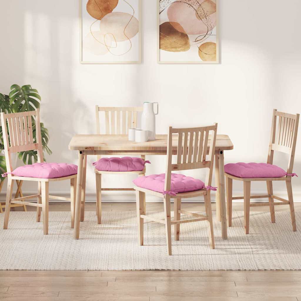 VidaXL coussins de siège 4 pcs rose 40 x 40 x 6 cm tissu