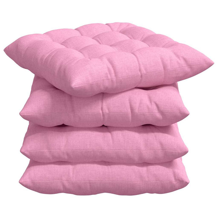 VidaXL coussins de siège 4 pcs rose 40 x 40 x 6 cm tissu