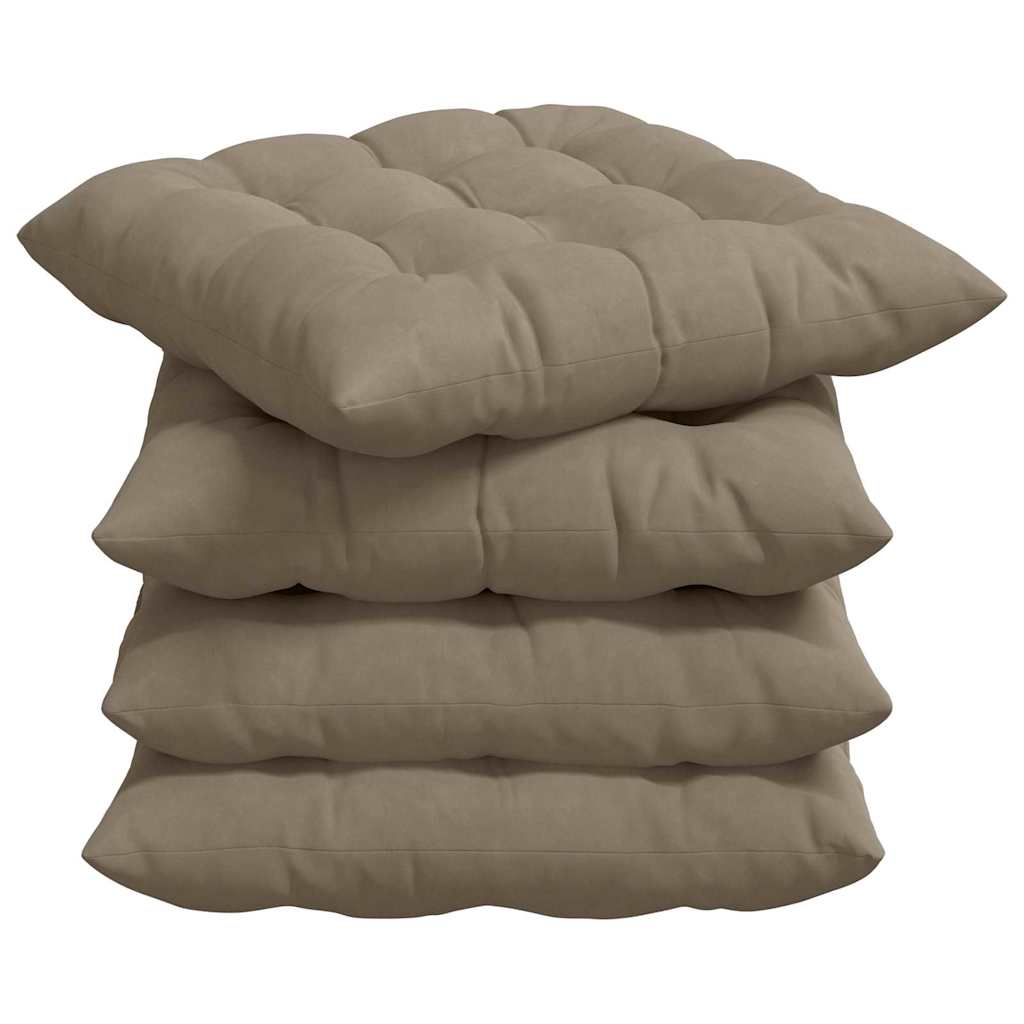 Vidaxx coussins d'assise 4 pièces taupe 40 x 40 x 6 cm microfibre