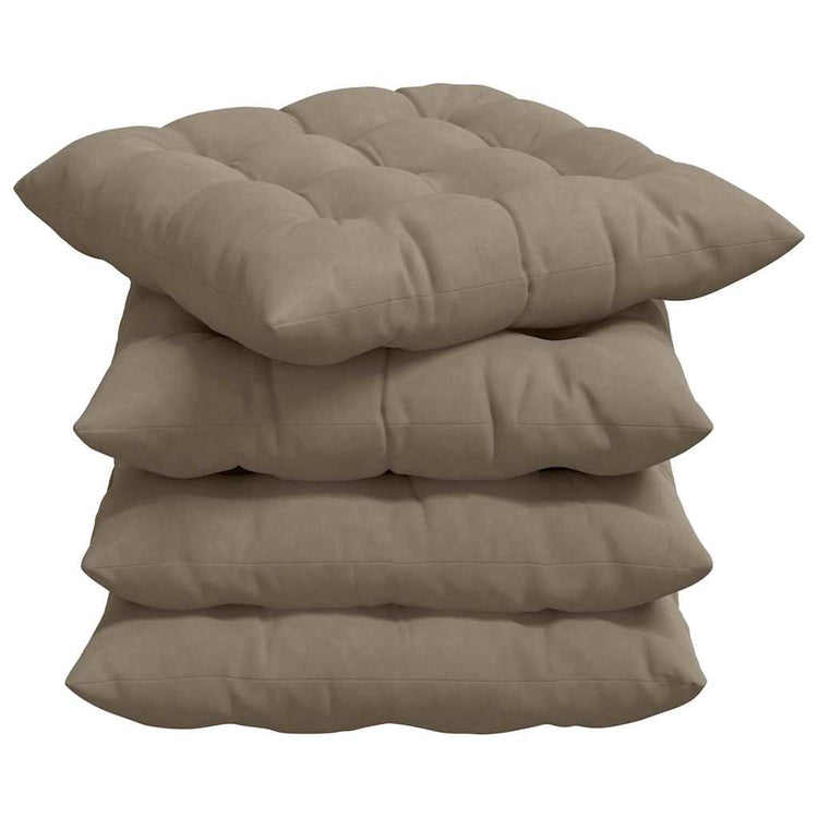Vidaxx coussins d'assise 4 pièces taupe 40 x 40 x 6 cm microfibre
