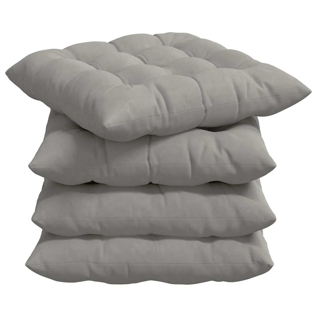 Vidaxx coussins de siège 4 pcs gris clair 40 x 40 x 6 cm microfibre