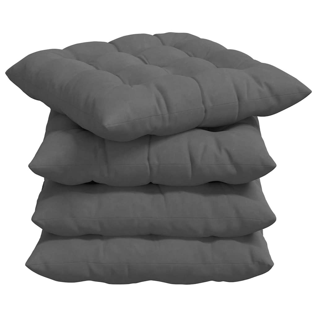 Vidaxx coussins de siège 4 pcs gris foncé 40 x 40 x 6 cm microfibre