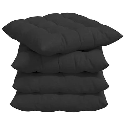 Vidaxx coussins de siège 4 pcs noir 40 x 40 x 6 cm microfibre