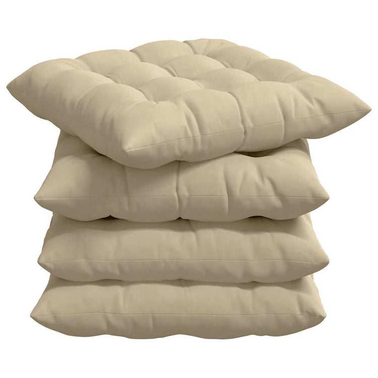 Vidaxx coussins de siège 4 pcs crème 40 x 40 x 6 cm microfibre
