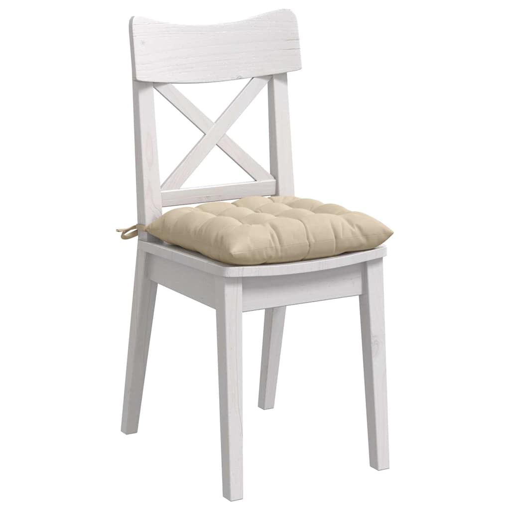 Vidaxx coussins de siège 4 pcs crème 40 x 40 x 6 cm microfibre