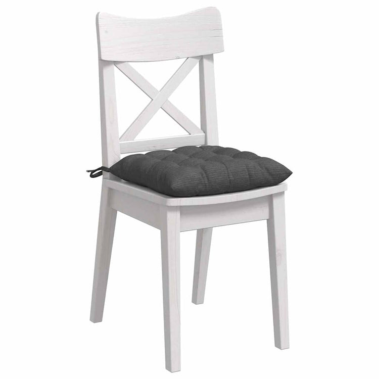 Vidaxx coussins d'assise 4 pcs gris foncé 40 x 40 x 6 cm tissu coton