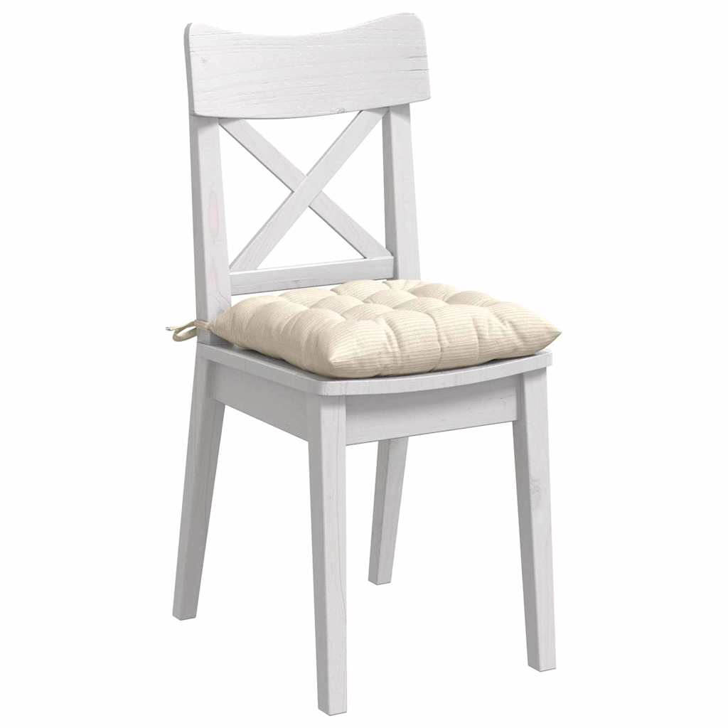 VidaXL coussins de siège 4 pcs crème 40 x 40 x 6 cm tissu en coton