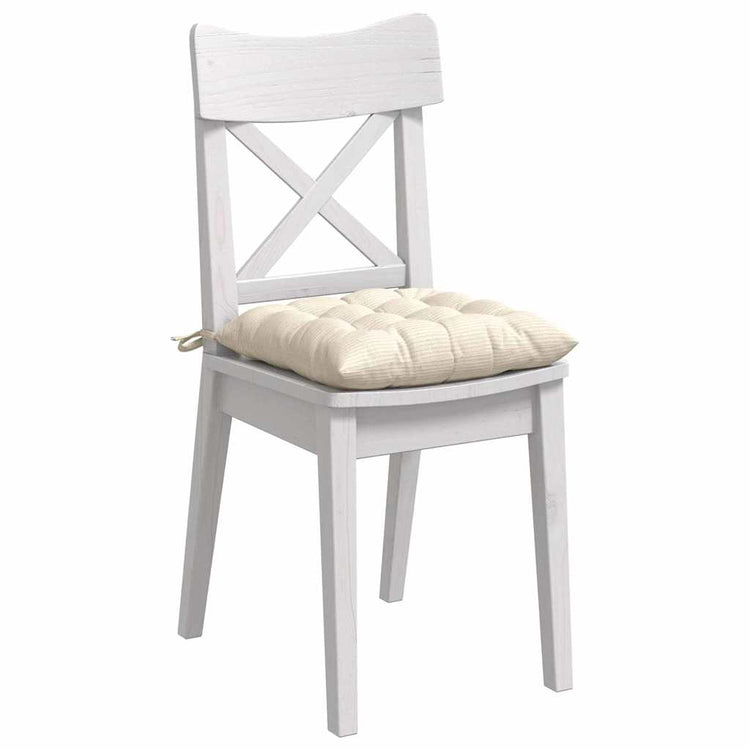 VidaXL coussins de siège 4 pcs crème 40 x 40 x 6 cm tissu en coton