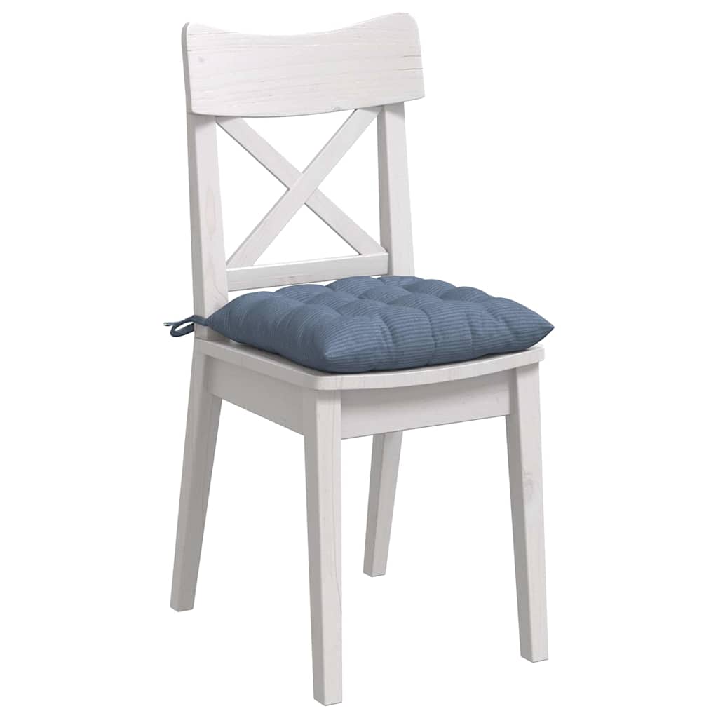 VidaXL coussins de siège 4 pcs bleu 40 x 40 x 6 cm tissu en coton