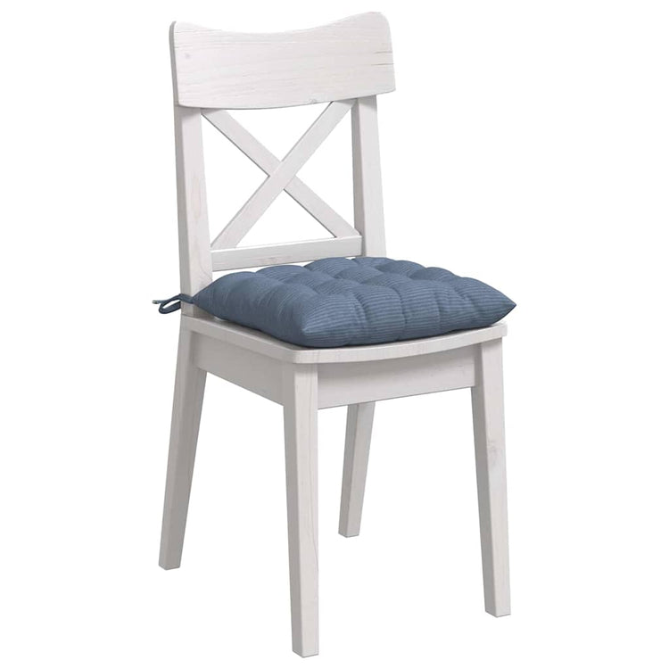 VidaXL coussins de siège 4 pcs bleu 40 x 40 x 6 cm tissu en coton