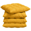 VidaXL coussins de siège 4 pcs jaune clair 40 x 40 x 6 cm tissu en coton