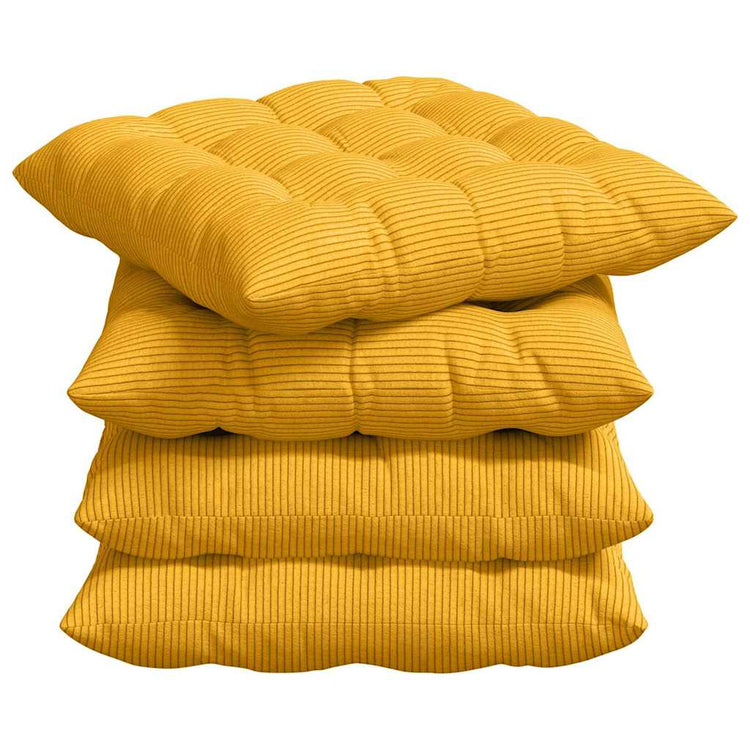 VidaXL coussins de siège 4 pcs jaune clair 40 x 40 x 6 cm tissu en coton