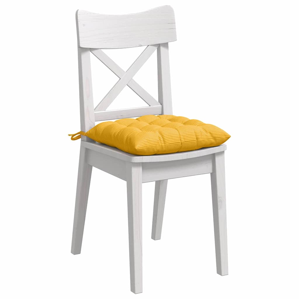 VidaXL coussins de siège 4 pcs jaune clair 40 x 40 x 6 cm tissu en coton