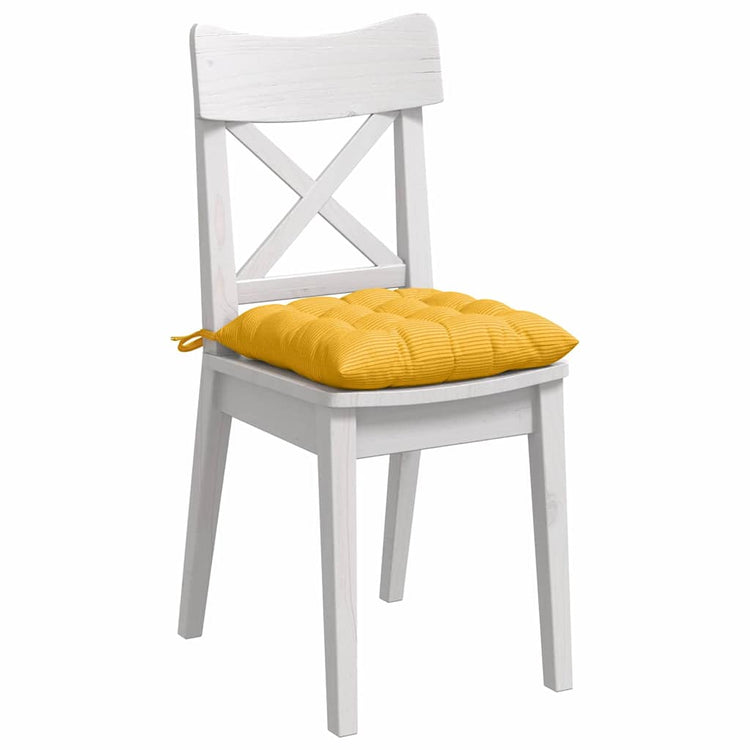 VidaXL coussins de siège 4 pcs jaune clair 40 x 40 x 6 cm tissu en coton