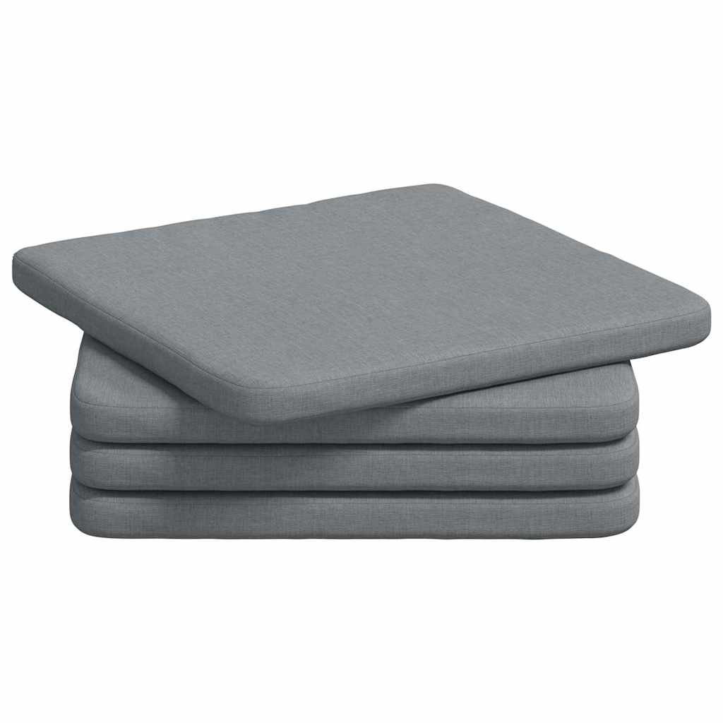 VidaXL coussins de siège 4 pcs gris clair 40 x 40 x 3 cm tissu