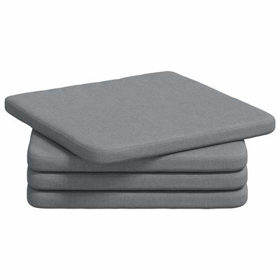 VidaXL coussins de siège 4 pcs gris clair 40 x 40 x 3 cm tissu