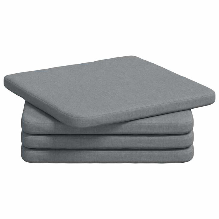 VidaXL coussins de siège 4 pcs gris clair 40 x 40 x 3 cm tissu