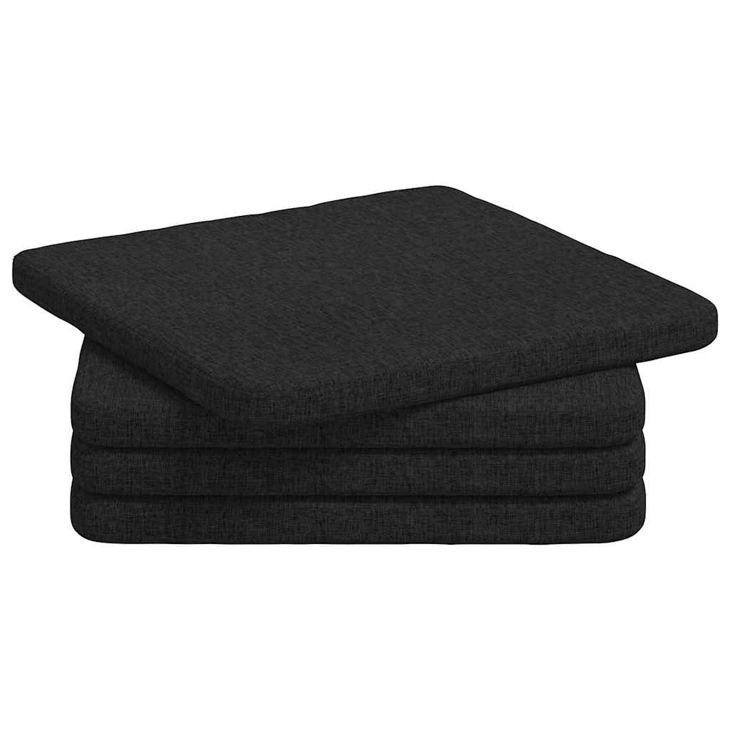 VidaXL coussins de siège 4 pcs noir 40 x 40 x 3 cm tissu