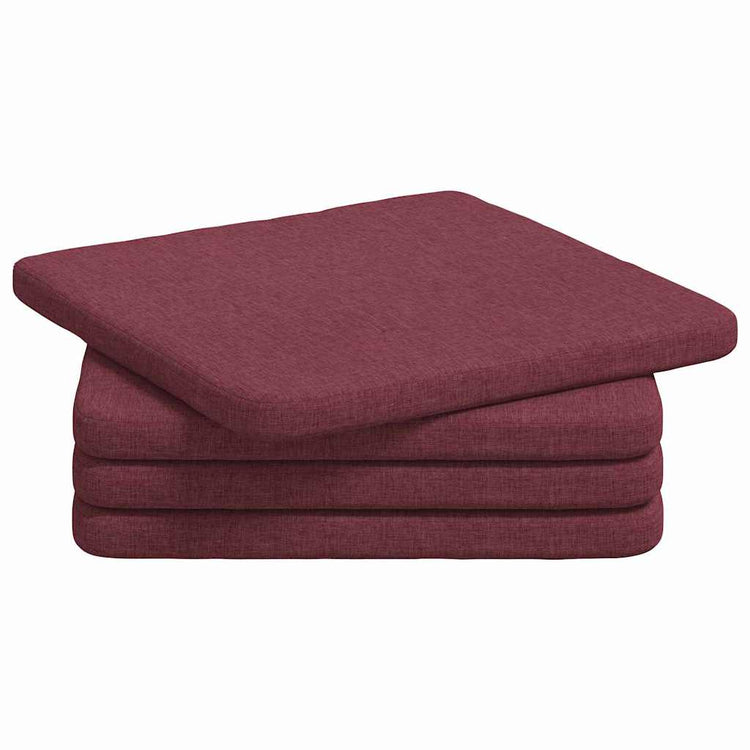 VidaXL coussins de siège 4 pcs vin rouge 40 x 40 x 3 cm tissu