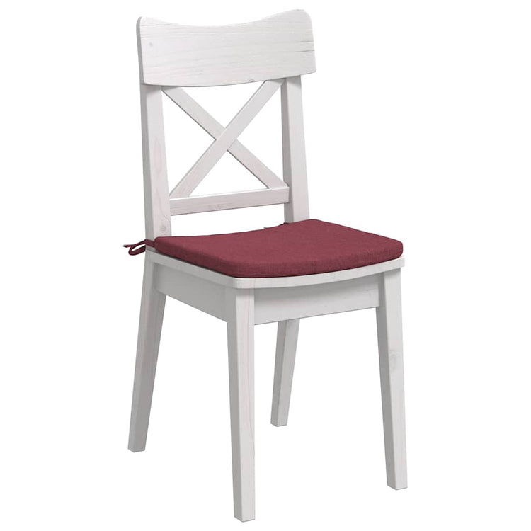 VidaXL coussins de siège 4 pcs vin rouge 40 x 40 x 3 cm tissu