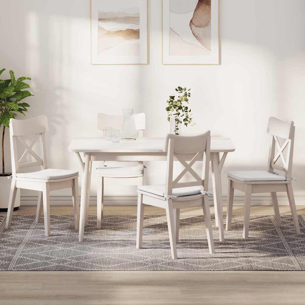 VidaXL coussins de siège 4 pièces blanc 40 x 40 x 3 cm tissu
