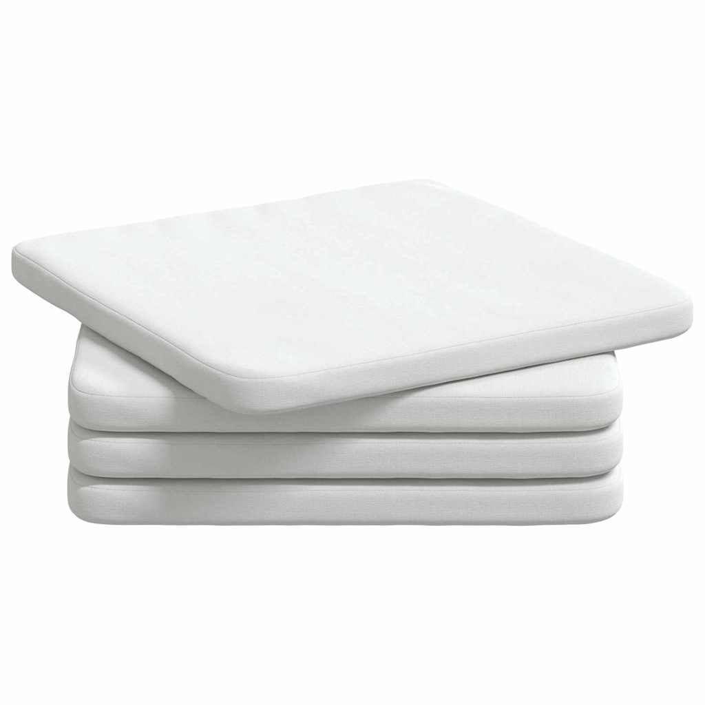 VidaXL coussins de siège 4 pièces blanc 40 x 40 x 3 cm tissu