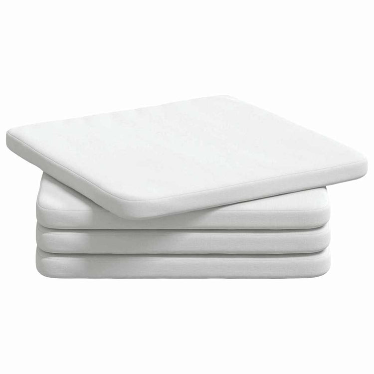 VidaXL coussins de siège 4 pièces blanc 40 x 40 x 3 cm tissu