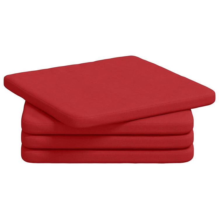 VidaXL coussins de siège 4 pcs rouge 40 x 40 x 3 cm tissu