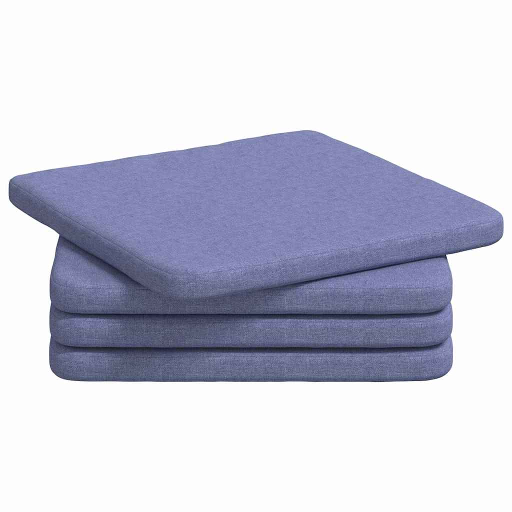 VidaXL coussins de siège 4 pcs jeans bleu 40 x 40 x 3 cm tissu